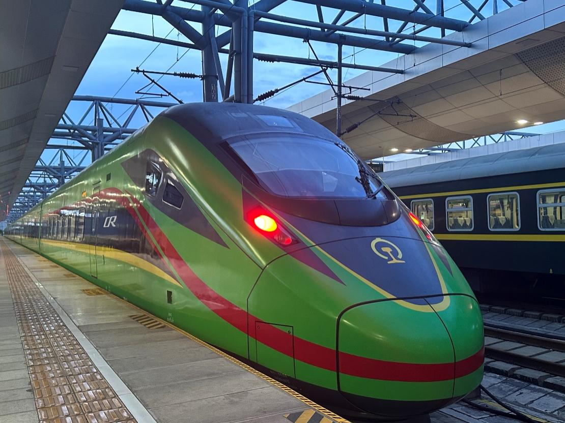 中老铁路D887次国际旅客列车。人民网 王绍绍摄