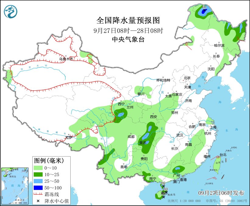 华南沿海有较强降水 内蒙古东北等地多冷空气活动