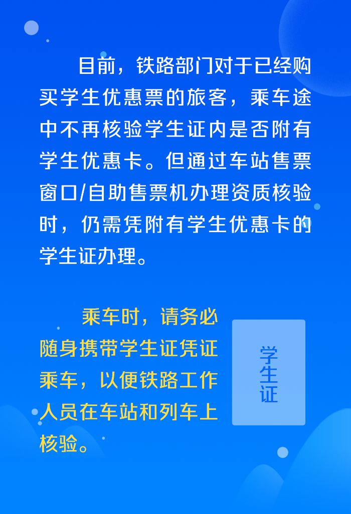 @即将放暑假的小过错们 火车票学生优惠先天核验了吗？