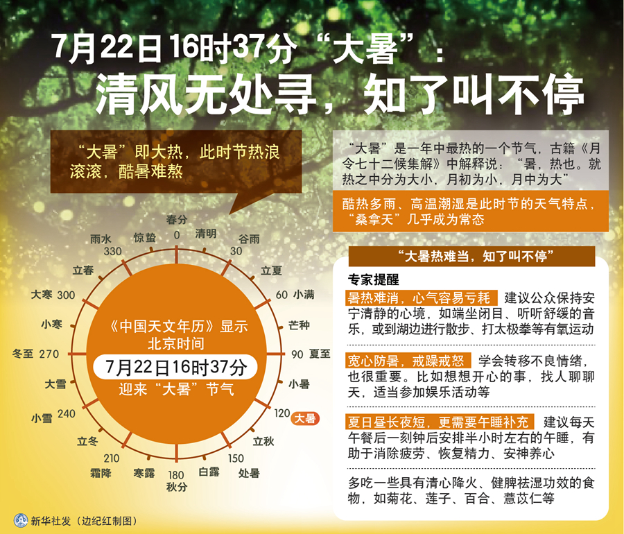 22日16时37分"大暑"：清风无处寻 知了叫不停