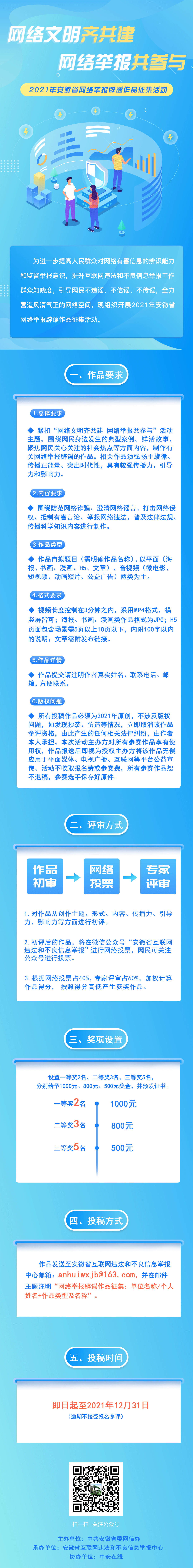 重磅！2021年安徽省网络举报辟谣作品征集活动开始啦！