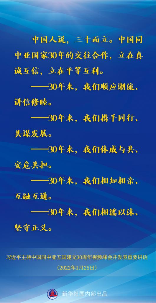 要点速览丨习近平主持中国同中亚五国建交30周年视频峰会并发表重要讲话