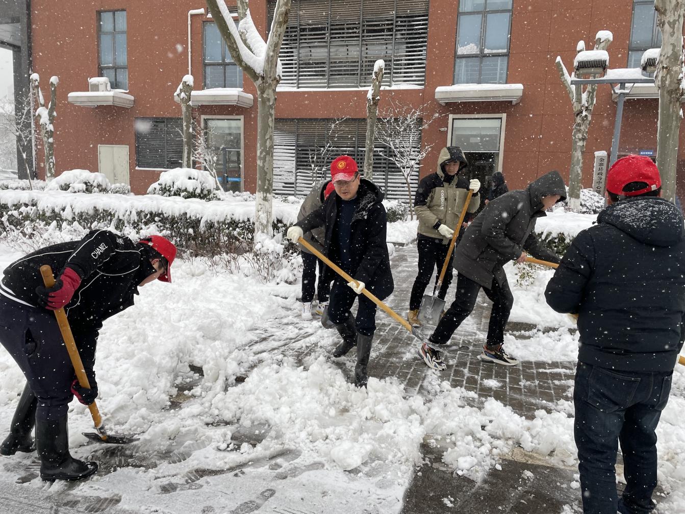 金寨开发区财政金融局践行“以人民为中心的发展思想”——除雪护绿保畅通