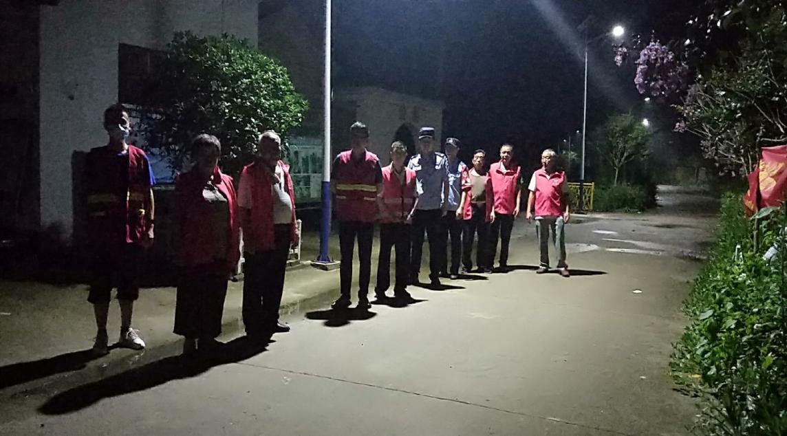 裕安区韩摆渡镇加强夜间巡逻助力平安建设