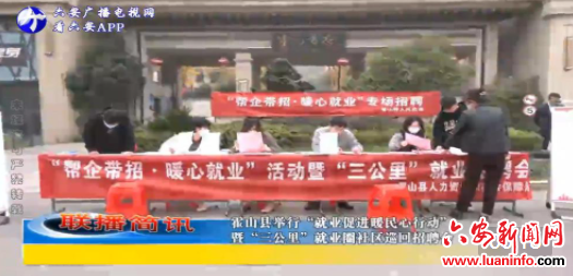 霍山县举行就业促进暖民心行动 暨三公里就业圈社区巡回招聘会
