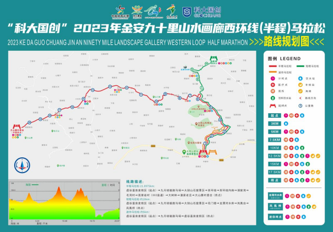 “科大国创”2023年金安九十里山水画廊西环线（半程）马拉松10月15日开跑