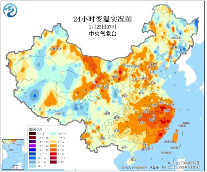 全国大部雨雪较弱 南方地区气温稳步回升
