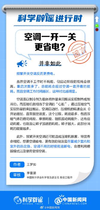 中新真探：频繁开关空调更费电