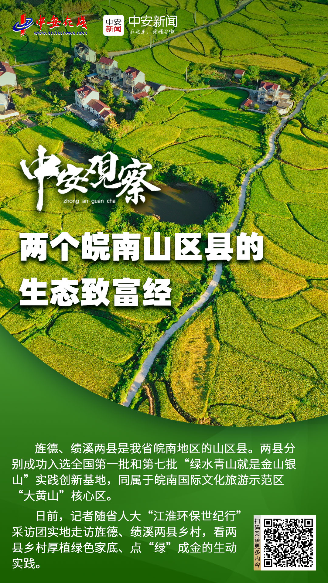 中安观察丨两个皖南山区县的生态致富经