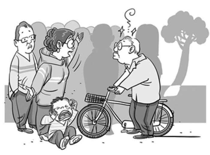 老人撞伤儿童后离开遇阻倒地猝死 阻拦者被判无责